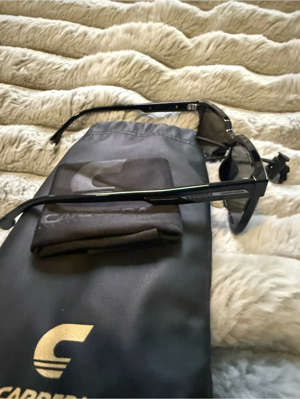 Carrera Men’s Black Square Polarized Sunglasses